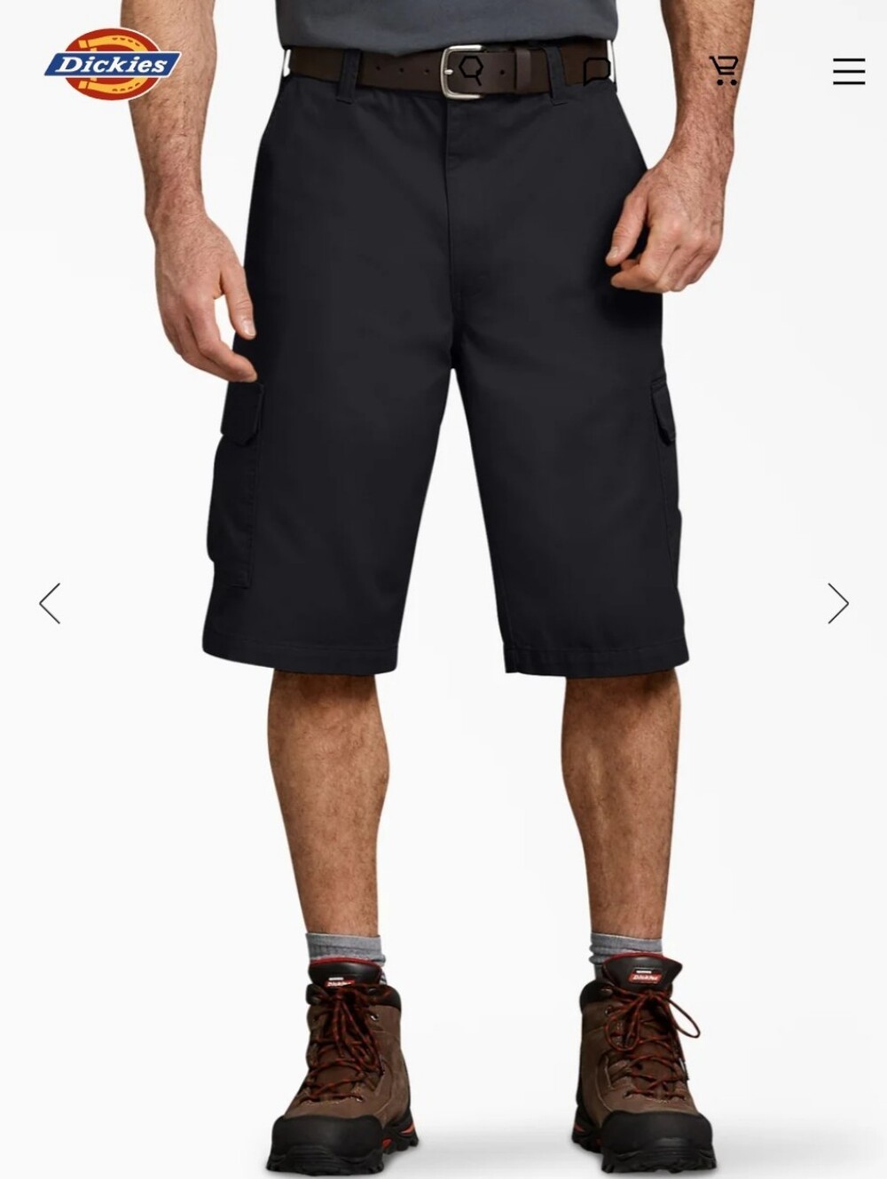 Dickies 13" Loose Fit Rinsed Black Cargo Shorts